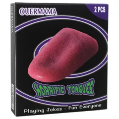 OUERMAMA 2個 ハロウィン 偽舌 偽舌 恐ろしい舌 小道具 トリック 舌 おもちゃ、プロップトリック 舌のおもちゃ、リアルな偽舌、コメディ手品アクセサリー