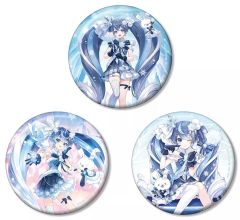 [중고] 배지 ·빈즈 유키미쿠 Art by tokki / KEI / 츠나코 100mm캔 배지 3개 세트 [SNOW MIKU 2025]