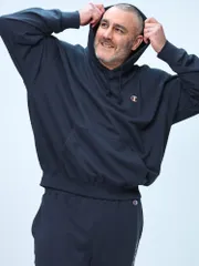 Champion チャンピオン プルオーバー パーカー 大きいサイズ メンズ バックロゴ トップス スウェット フード 裏毛 3L 4L 5L ネイビー