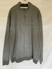 Columbia ロゴ刺繍　ハーフジップ　グレー　古着スウェット