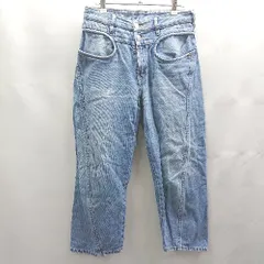 ◇ Θ DIESEL ディーゼル ダブルウエストボタンクロップドワイドデニム デニム サイズ26 ライトブルー メンズ E  【1504240032412】