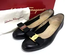 Salvatore Ferragamo フェラガモ  ヴァラリボン リザード型押しレザー ヒール パンプス サイズ5 1/2 (約23cm) 靴 シューズ DK0292