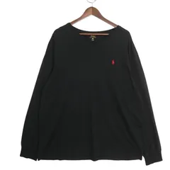 ポロラルフローレン VネックロングスリーブTシャツ メンズUS-XXL ブラック 長袖 hsc-0138n