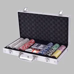 300枚/シルバー Costway ポーカーチップ チップ 300枚 ポーカーセット カジノチップ トランプ付き シルバー