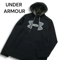 UNDER ARMOUR アンダーアーマー 秋冬★ 裏起毛 スウェット パーカー フーディー プルオーバー Sz.SM メンズ 黒 トレーニング