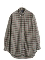 【お得なクーポン配布中!】 90s ラルフローレン チェック 長袖 ボタンダウン シャツ メンズ S / 90年代 オールド ポロ コットン ポニー刺繍 長袖シャツ マルチカラー