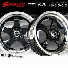 ステルスレーシング K36　16x6.0/6.5J　前後異幅＆スーパーディープ2段リム!! チューニング軽四用ホイール　KENDA KR23A 165/50R16 タイヤ付4本セットのサムネイル