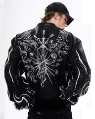 正規店購入 STARTEXCEEDEND 刺繍入りブラックボンバージャケット