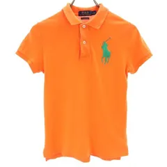 ポロラルフローレン 鹿の子 ビックポニー 半袖 ポロシャツ S オレンジ POLO RALPH LAUREN レディース 【中古】  【230719】 メール便可