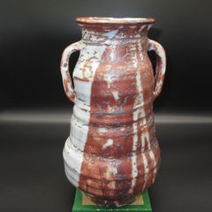 ★陶器 美濃焼 鉄釉 鼠志野 花器 花生 花瓶 飾壺 ≪手作り≫ type-B