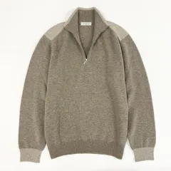 2f6 Ermenegildo Zegna エルメネジルド ゼニア ハーフジップ ニット セーター ドライバーズニット トップス  52 L ブラウン系 ウールのサムネイル