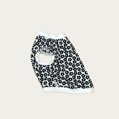 犬服　L胴回53　着丈短め　ウォーターCOOL　花柄WH　肩フリル