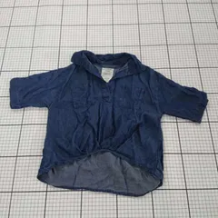 ◇ ⊂ チャオパニックティピー キッズ 子供服 デニム調 半袖 ブラウス カットソー サイズ90-100 ネイビー系 女の子 E  【1507230011510】のサムネイル