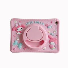 【特価商品】女性/女の子 衝撃吸収 カバー 保護ケース 第6世代 ミニ アイパッド 大人/子供 シリコーン ソフト ピンク 軽量 薄型 デザイン うさぎ 可愛い 付き ストラップ 肩掛け 人気 スタンド機能 横置き 縦置き リング付き 360度回転 ケース 6