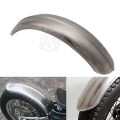 1 個オートバイオールドスクールシルバー鋼リブ 5 ワイドリアフェンダー Harley Triumph XS650 浮きチョッパー WasselDJ610のサムネイル