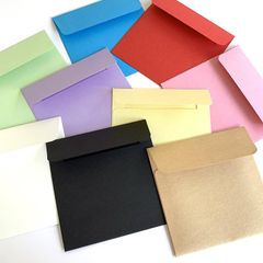 新品 スクエア封筒 【50枚】 ブラック 正方形 キャンディカラー 四角形 カード グリーティング 挨拶状 写真 手紙 封入