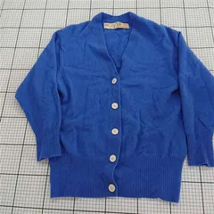 ◇ ⊇ nano universe ナノユニバース LB.01 ウール 長袖 ニット カーディガン サイズF ブルー系 レディース E  【1508060014665】