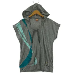 PUMA プーマ 半袖 フードカットソー sizeL/グレー