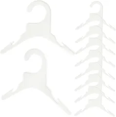 fogman ペットハンガー 犬 猫 服 専用 プラスチック 洋服 収納 軽量 10本セット(ホワイト,  19 x 13.5 cm)