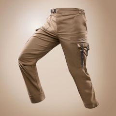 訳あり　デカトロン　FORCLAZ（フォルクラ）砂漠・デザートトレッキング ロングパンツ UVカット DESERT 500 - メンズ　ブラウン 　Sサイズ　しわあり