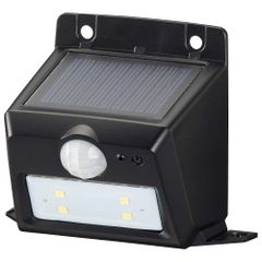 オーム電機 センサーウォールライト(110lm/ソーラー充電式/白色LED/ブラック) LS-S108PN4-K