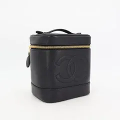 シャネル CHANEL ハンドバッグ バニティバッグ キャビアスキンレザー ブラック