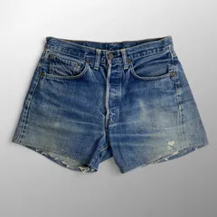 60s VINTAGE Levi's リーバイス / 501 BIG E カットオフ ハーフパンツ イエローステッチ 赤耳 SIZE：W79