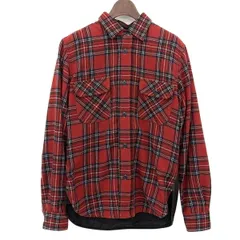 ◆美品◆ コムデギャルソンオム COMME des GARCONS HOMME バックレザー切り替え シャツ メンズ レッド XS 2014AW HN-B043 AD2014 [Y03339]のサムネイル
