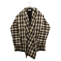 BALENCIAGA (バレンシアガ) Wool Coat With Stand-up Collar ウール スタンドカラー フードコート 596186 TGU15 ホワイト/ブラックのサムネイル