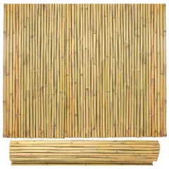 新品 竹フェンス 1.2M高さ x 2.4M 長さ、天然竹製 竹の直径 20 mm、竹製 目隠しフェンス、竹垣、ベランダ柵、屋内仕切り装飾ロールフェンス DIY 庭作り