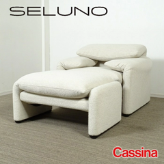 ◾︎SELUNO◾︎ 【展示美品】Cassina カッシーナ 675 MARALUNGA / マラルンガ 1人掛けソファ & オットマン / ファブリック 107万 v423s