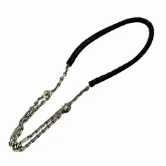 エルメス HERMES ウォレットチェーン キーチェーン シルバー 925 Ag レザー 黒 ブラックのサムネイル