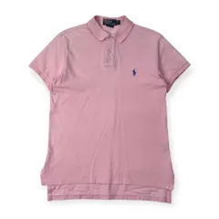 Polo by Ralph Lauren ラルフローレン CUSTOM FIT ワンポイント 鹿の子 半袖 ポロシャツ S/ピンク メンズ