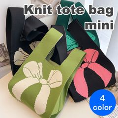 ＼夏応援☆特価／ ☆定番ロングセラー☆ INS 韓国 ニットバッグ トートバッグ マルシェバッグ エコバッグ サブバッグ ミニトート ミニバック トート バッグ 人気 リボン 4color