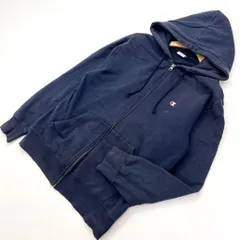 チャンピオン ☆ Champion 着回し万能◎ スウェット ジップアップ パーカー ネイビー 3XL アメカジ スポーツ ストリート 古着MIX■S1294