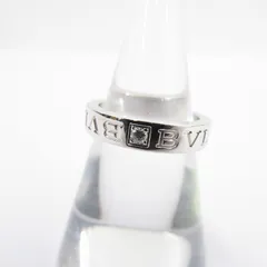 【瀬戸大橋店】 中古 BVLGARI | ブルガリ 指輪 ビー・ゼロワン エッセンシャル バンドリング 1Pダイヤ K18リング 339992 サイズ：11号 シルバー 【135】