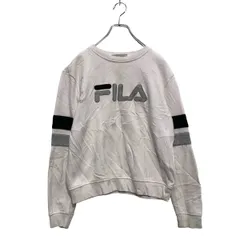 FILA ロゴスウェット トレーナー S ホワイト グレー ブラック フィラ 裏起毛 古着卸 アメリカ仕入 a606-5659