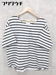 ◇ studio CLIP スタディオクリップ ボーダー 七分袖 カットソー サイズL ホワイト ブラック レディース 【中古】 【1002802358548】