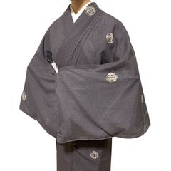 R-1329     着物　夏物　小紋　絽　レディース　透け感あり　一部しつけ糸付き　裄67センチ　身丈(背)：148.5センチ