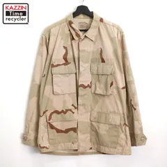 90s USA製 vintage U.S.ARMY  デザートカモ コンバット B.D.U. リップストップ ミリタリージャケット メンズ Lサイズ相当