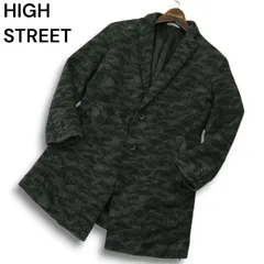 HIGH STREET ハイストリート 秋冬★ チェスターコート カモフラージュ柄 ウール100% スリムフィット グレー Sz.M メンズのサムネイル