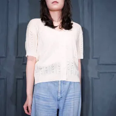 USA VINTAGE HALF SLEEVE SUMMER KNIT CARDIGAN/アメリカ古着半袖サマーニットカーディガン