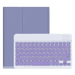 【人気商品】ペンホルダー付き キャンディー色 薄型 人気 女性 分離式 カバー カラフル キーボード付き 2022 iPadPro12.9 ケース キーボード 可愛い 3世代 世代 世代 世代 レディース 4 5 6 第 (紫) インチ 12.9 Pro iP