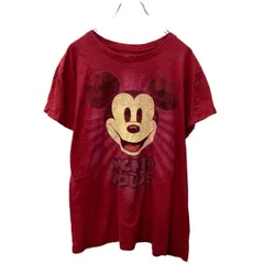 Disney 半袖 キャラクター プリントTシャツ レディース XL レッド ディズニー ミッキー 古着卸 アメリカ仕入 a704-5890