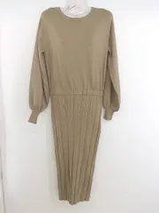 ◇ MOUSSY マウジー ニット 長袖 膝下丈 ワンピース サイズF ブラウン系 レディース P  【中古】 【1208180006136】
