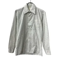 長袖 柄シャツ L ホワイト 総柄 胸ポケット 長袖シャツ トップス 春物 a710-5490