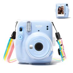 【人気商品】写真収納ポケット付き ショルダーストラップ付き ハードシェルカバー 透明保護カバー カメラ用クリアケース 11 Mini Instax ケース、富士フイルム mini11 チェキ HIYQIN