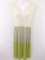◇ ◎ w closet ツイストプリーツ ノースリーブ 膝下丈 ワンピース グリーン グレー アイボリー レディース  【1204260006362】のサムネイル