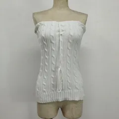 RALPH LAUREN ラルフローレン ケーブル コットンニット チューブトップ ベアトップ  00s インパクト21 古着 VINTAGE サイズ 5f LF29