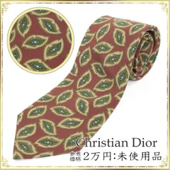 Christian Dior ディオール ネクタイ 未使用品 メンズ オールオーバー 総柄 ワインレッド ビジネス シルク
